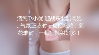 清纯Ts小优 迎战东北肌肉男，气氛正浓时，互相吃鸡，菊花难耐，一顿狂插射好多！